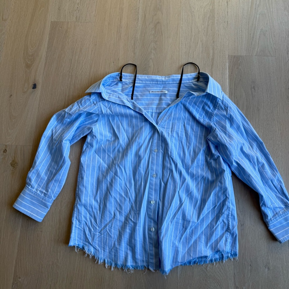 Alexander Wang Light Blue Striped Top